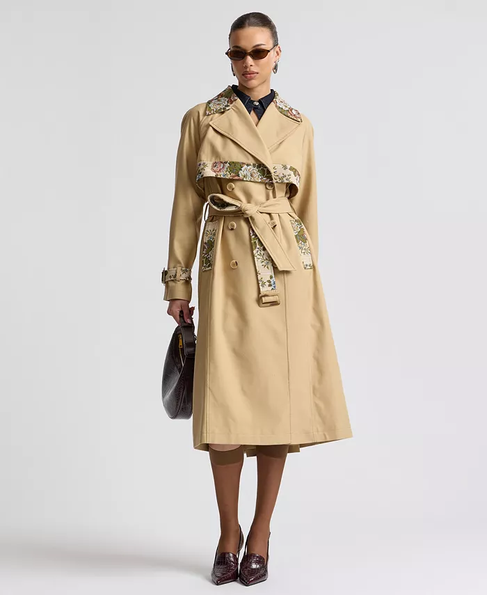 Women's Combo Belted Trench Coat - thumbnail 6