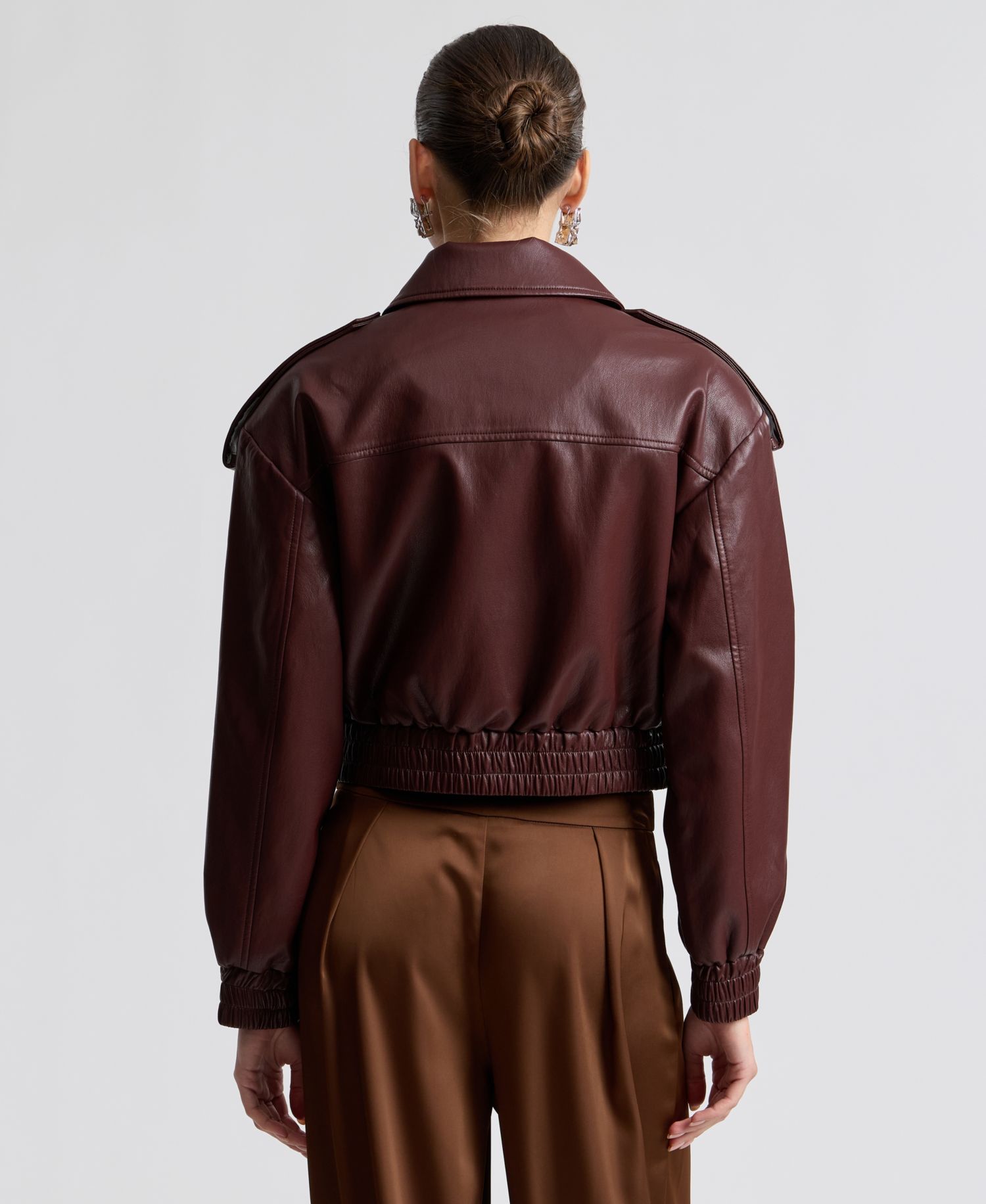 Women's Oversized Faux Leather Jacket
