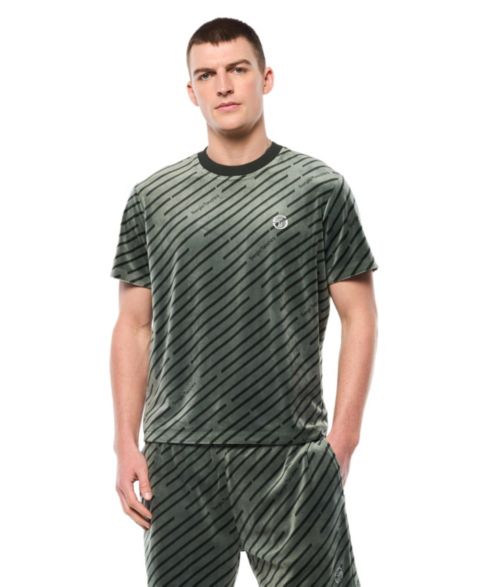 Мужская футболка Sergio Tacchini Obliquo Velour, цвет: Зелёный