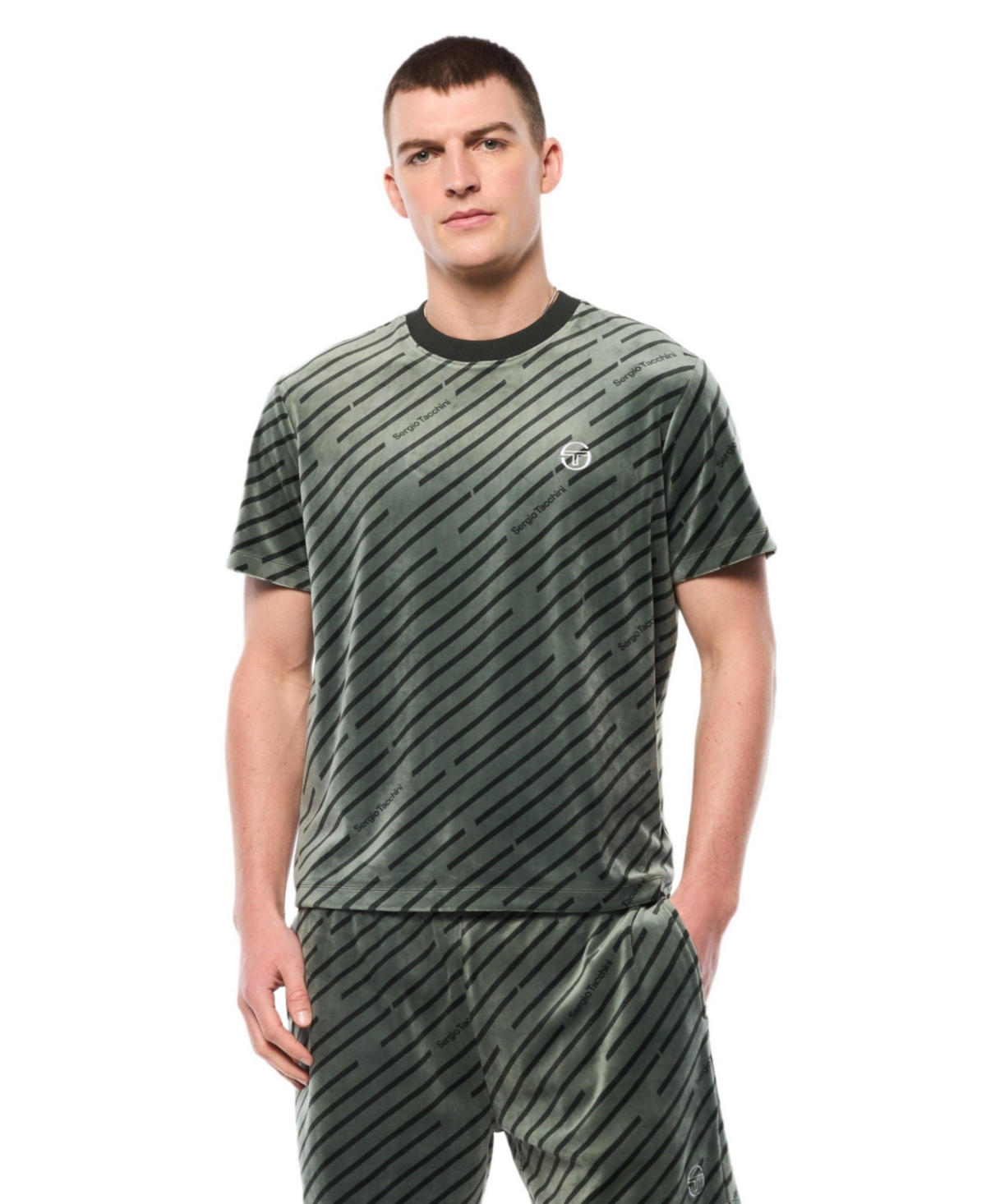 Sergio Tacchini Men's Obliquo Velour T-shirt