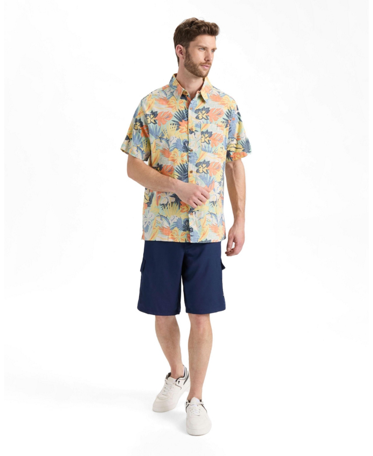 Salt Life Men's Retro Tropical Tuna Woven Short Sleeve Shirt
