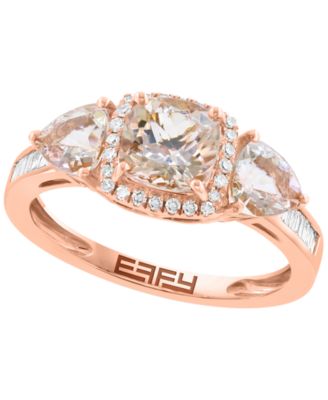 Morganite (1-1/2 ct. t.w.) & Diamond (1/6 ct. t.w.) Ring in 14k Rose Gold