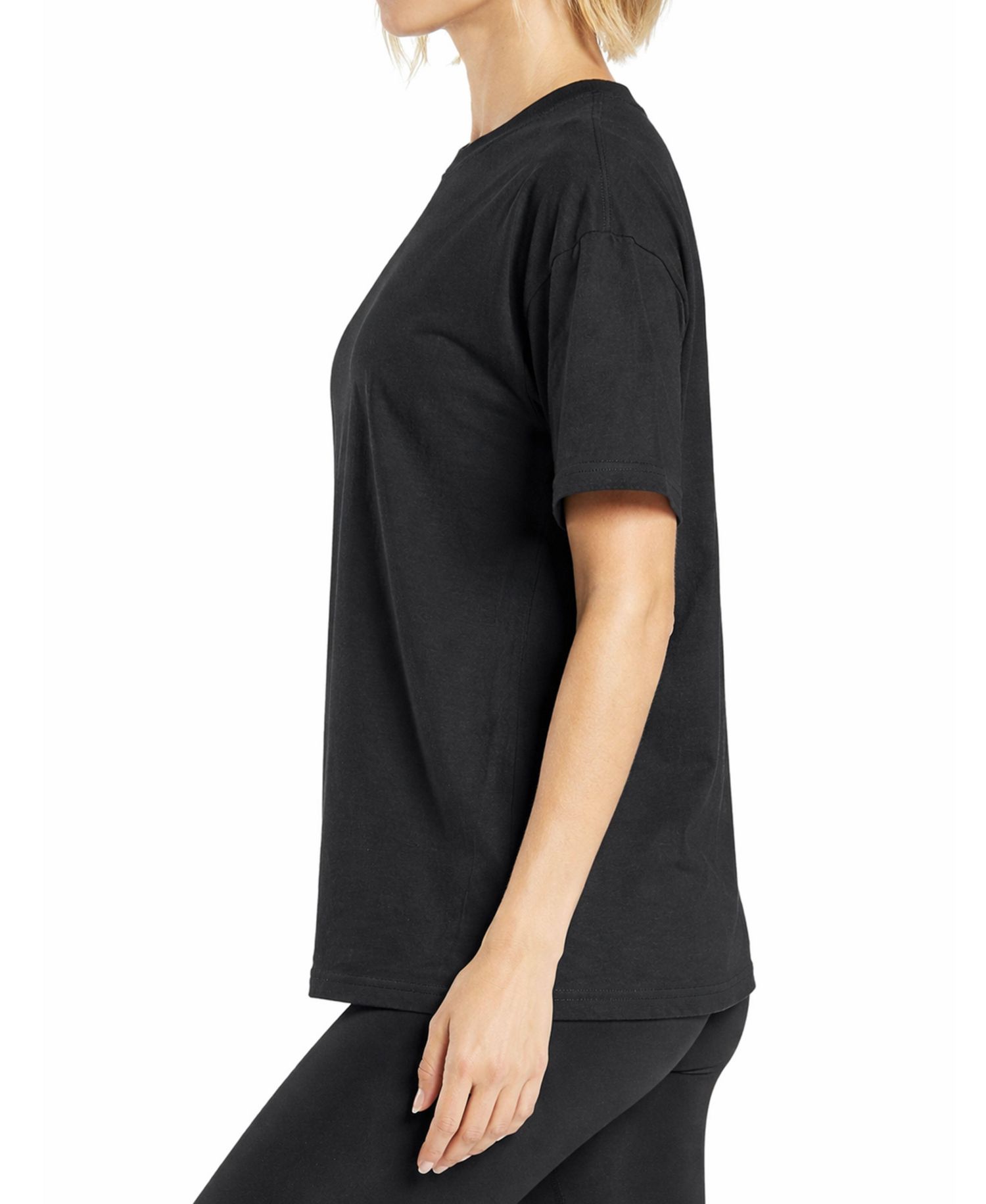 Women's Loose Fit Short Sleeve Crew Neck Solid Tee