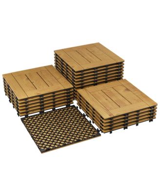  Water Resistant  Wood Patio Flooring Deck Tiles for Indoor and Outdoor Use