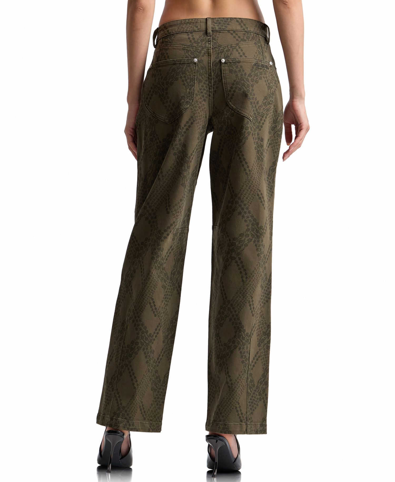 Women's Snake Print Straight Jeans