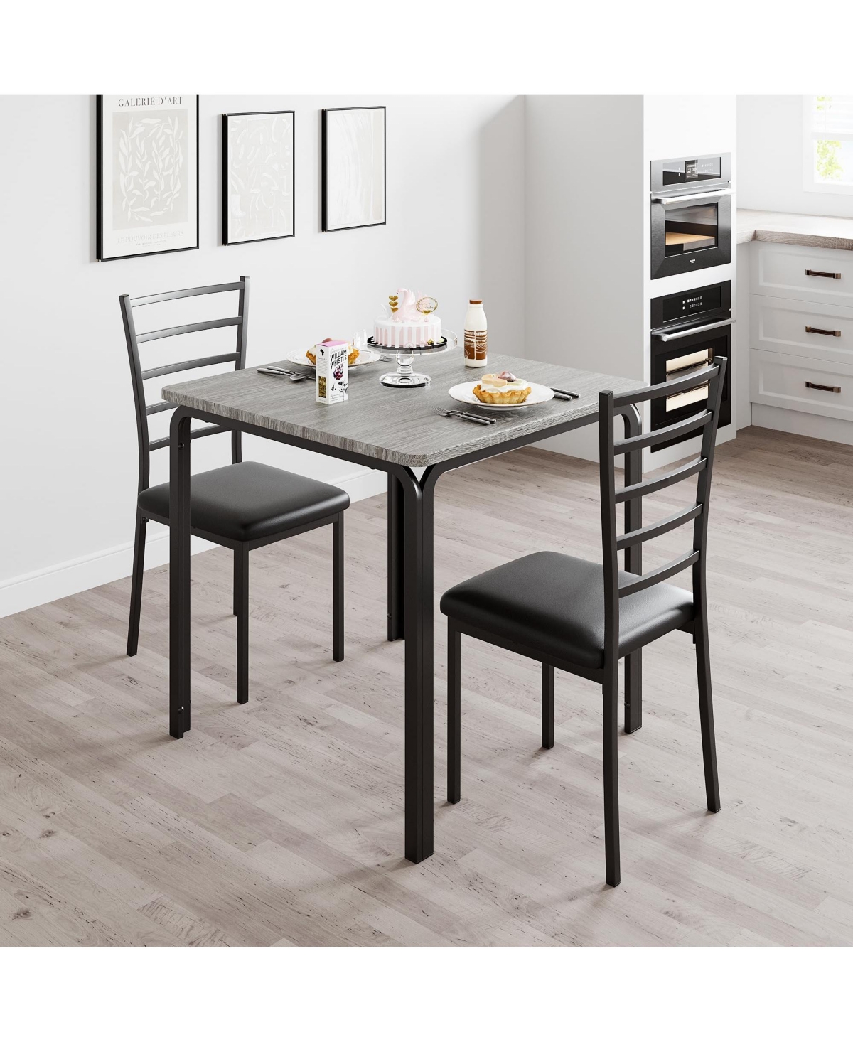 gaomon 70 Inch Wooden Dining Room Table for 6 with Heavy Duty Metal Legs Farmhouse Style