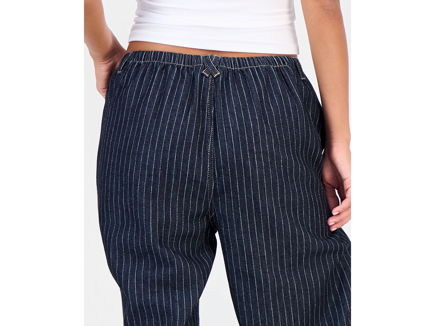 Женские джинсы Vanilla Star Juniors' Striped Wide-Leg Pull-On, цвет: Полосатый — фото 6
