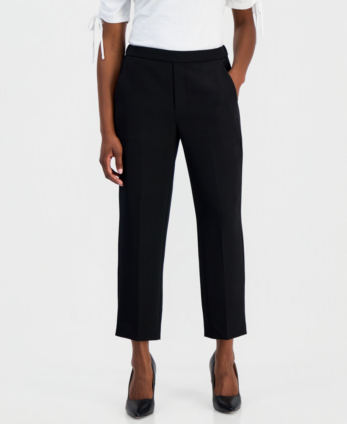 Женские брюки I.N.C. International Concepts Petite Slim Crop Pull-On, цвет: Глубокий чёрный — фото 2