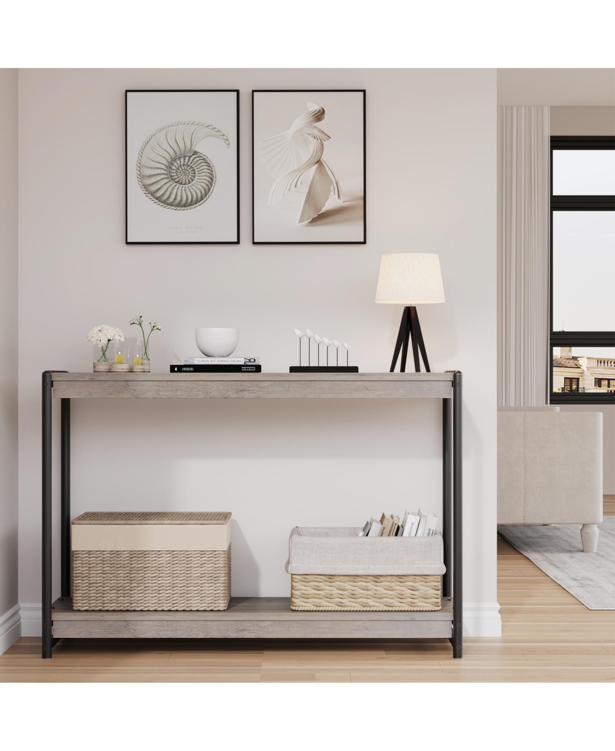 homfan 39.5-Inch Console Table - Slim Sofa and Entryway Table with Storage, Easy Assembly