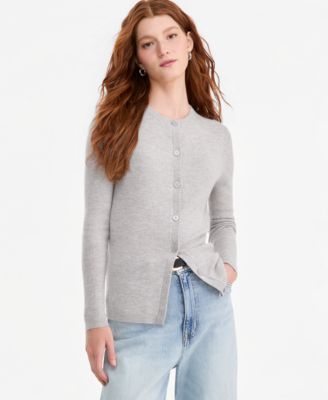 Women's 100% Cashmere Featherweight Long-Sleeve Cardigan Sweater