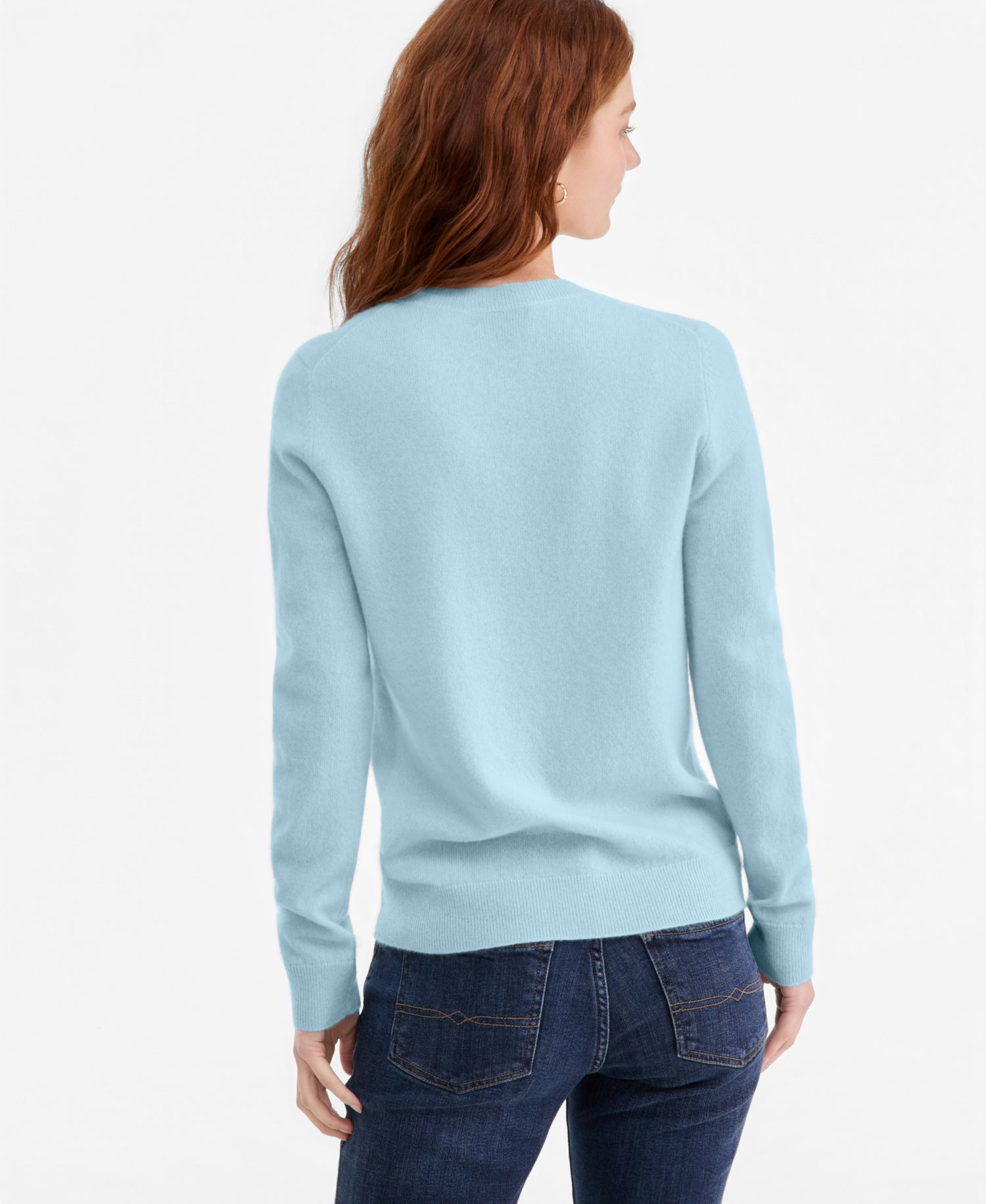 100% Cashmere Petite V-Neck Long-Sleeve Sweater