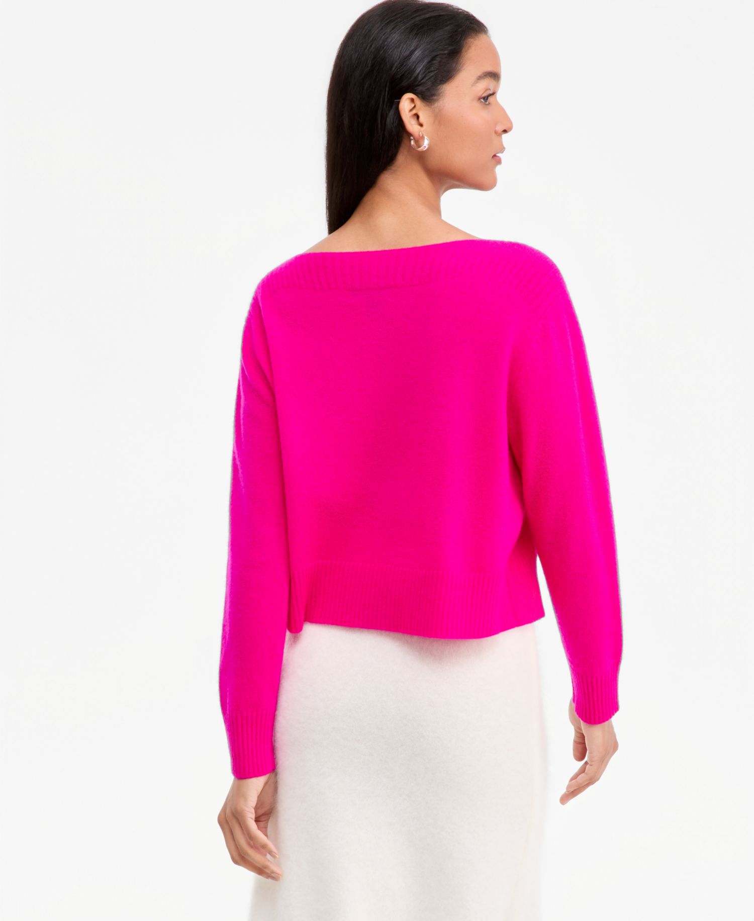 Plus Size 100% Cashmere Boat-Neck Sweater