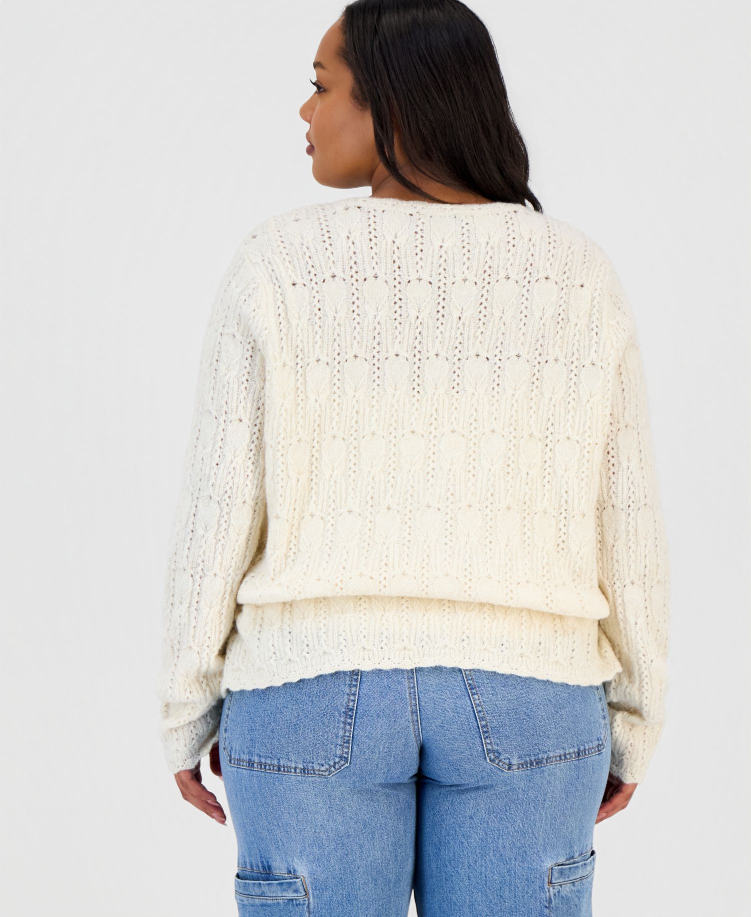 Petite Femme Peplum Tie-Waist Cardigan