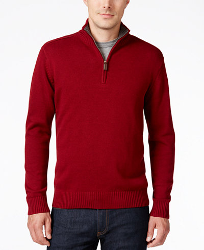 Tricots St. Raphael Men's Quarter-Zip Mock-Collar Sweater