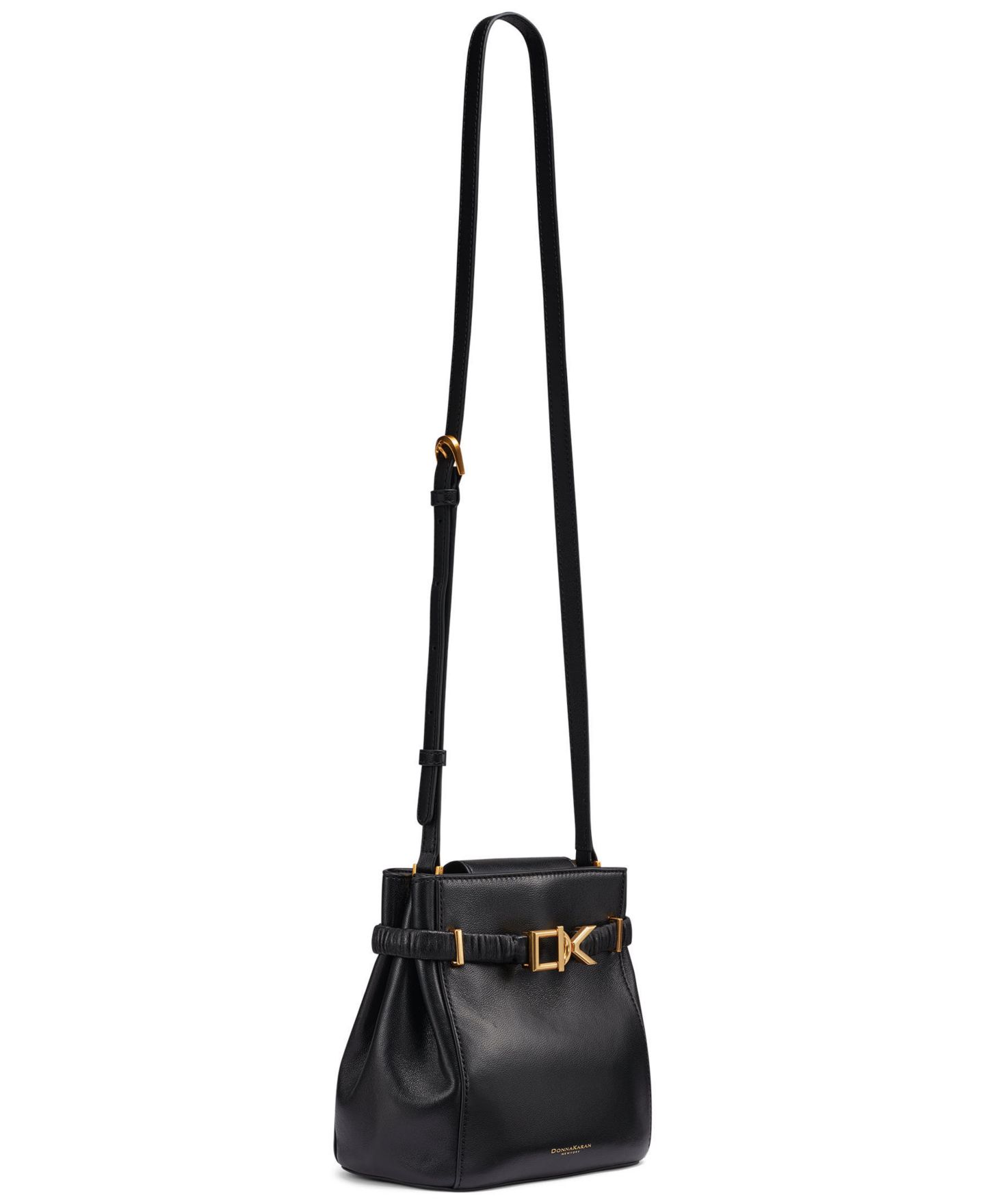 Женская сумка Donna Karan New York Gingham Small Crossbody Handbag, цвет: Чёрный / Золотой — фото 6