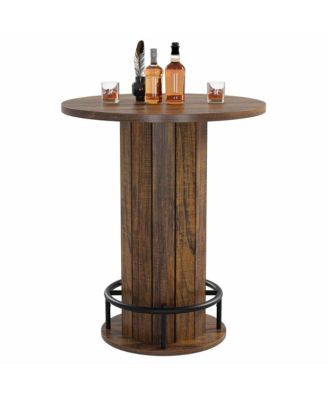 Round Bar Table, for Dining Coffee Cocktail Living Room, Small Space