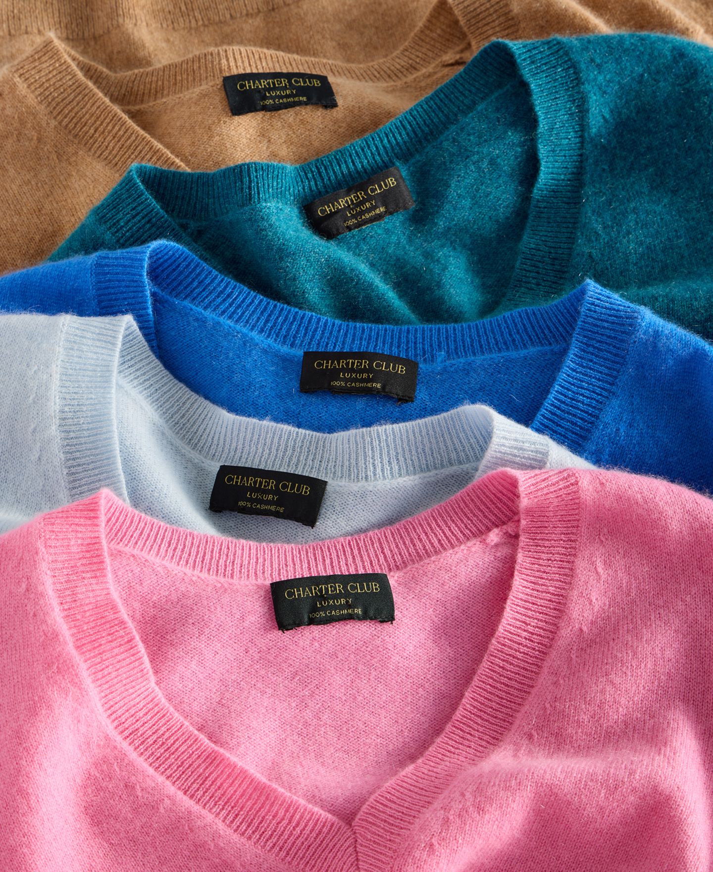 Женский свитер Charter Club 100% Cashmere V-Neck Long-Sleeve Sweater, цвет: Тёмно-синий — фото 3
