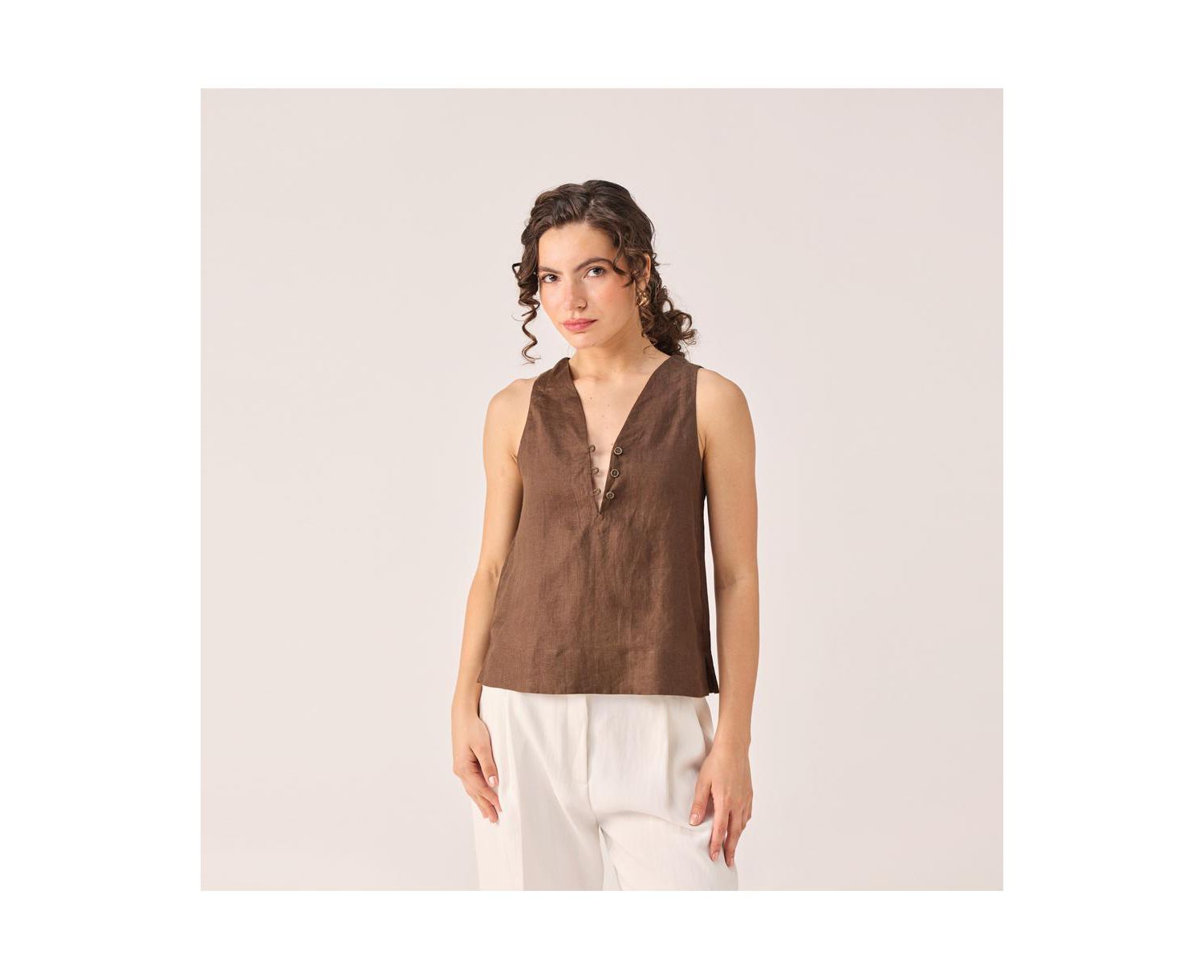 Women's Button Neck Top