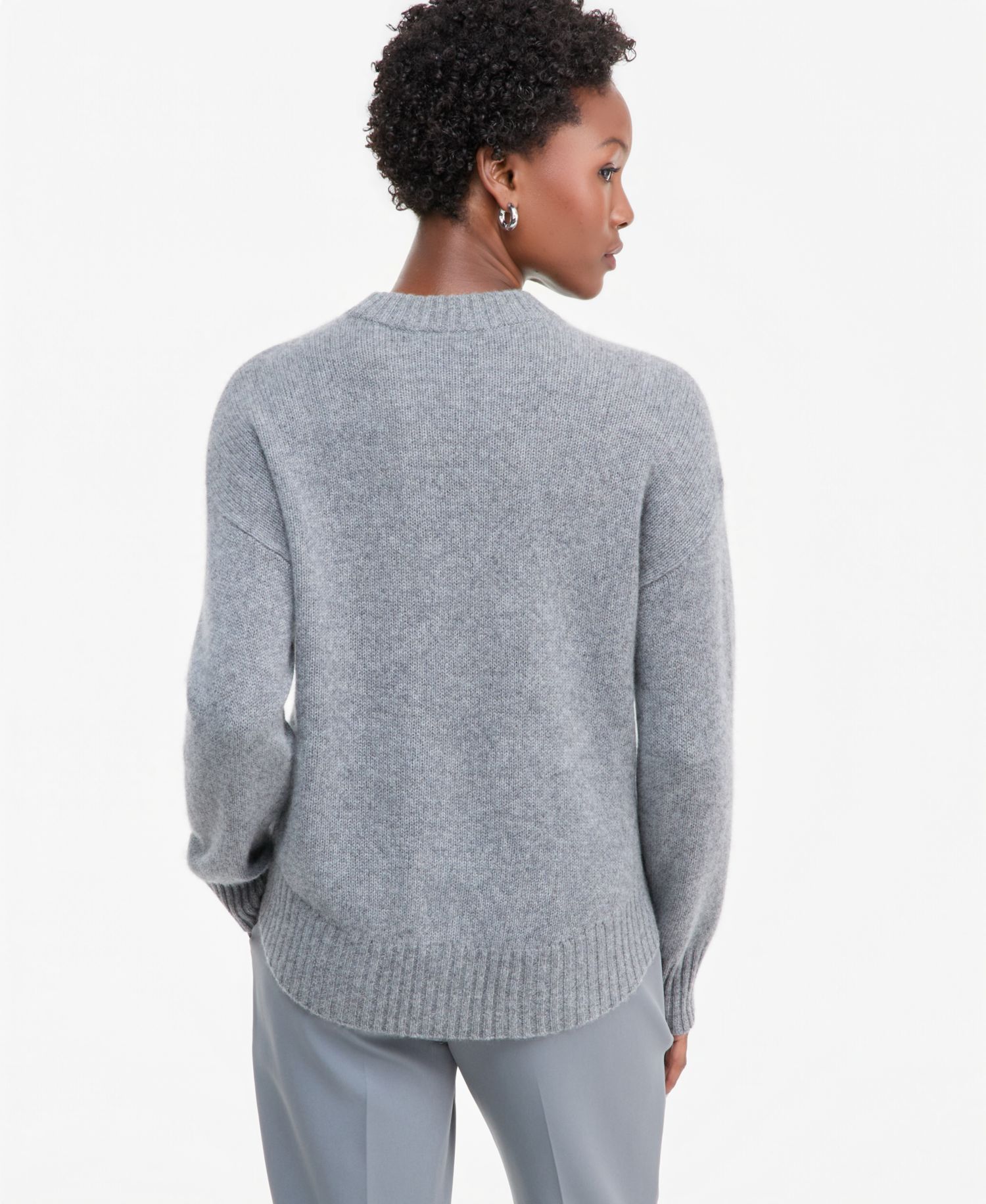 Petite 100% Cashmere Relaxed Crewneck Sweater