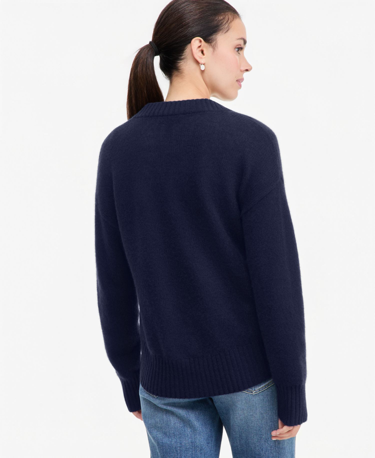 Petite 100% Cashmere V-Neck Relaxed Sweater