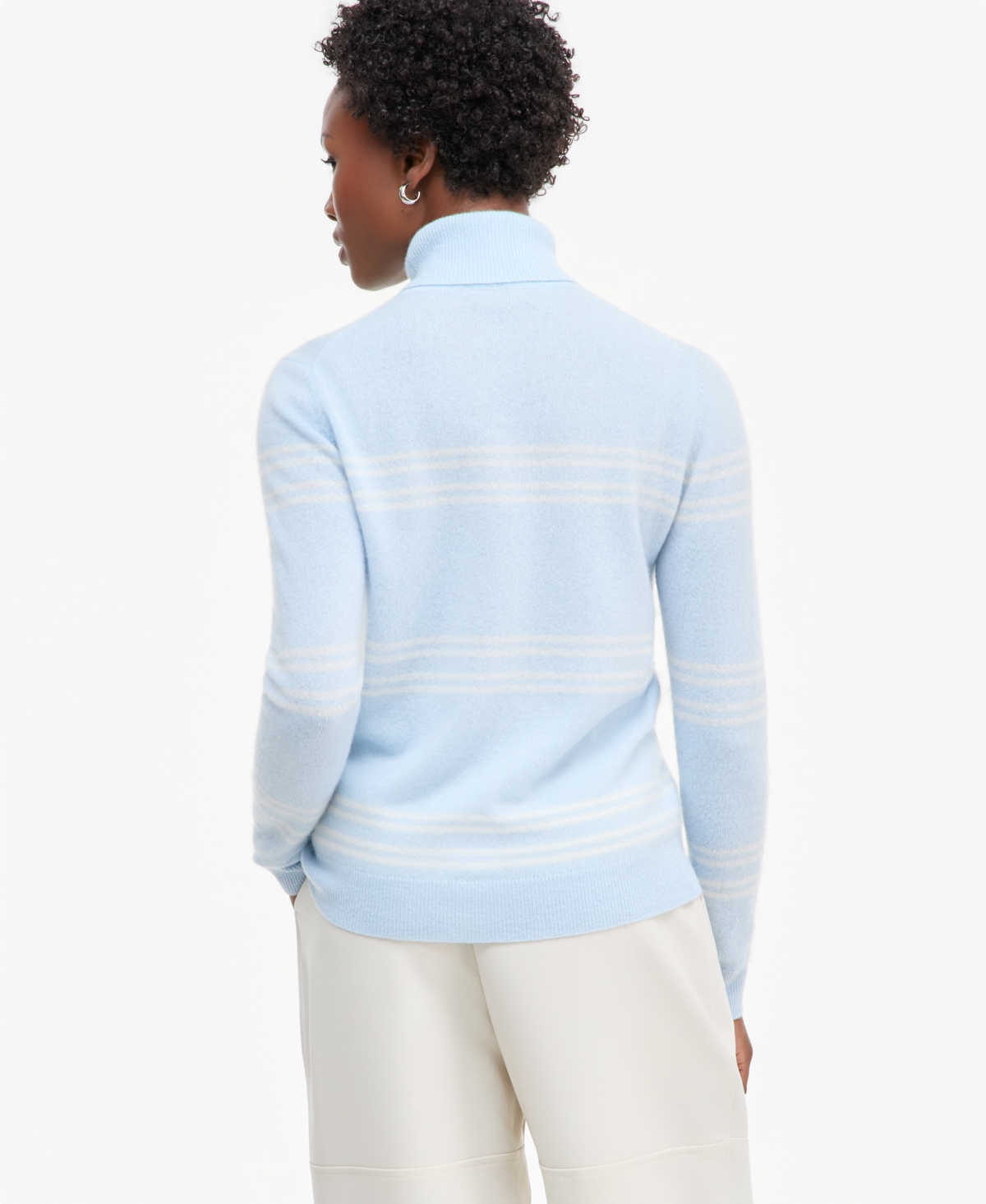 Charter Club Petite Sophia Stripe Cashmere Turtleneck Sweater, Macy's Exclusive