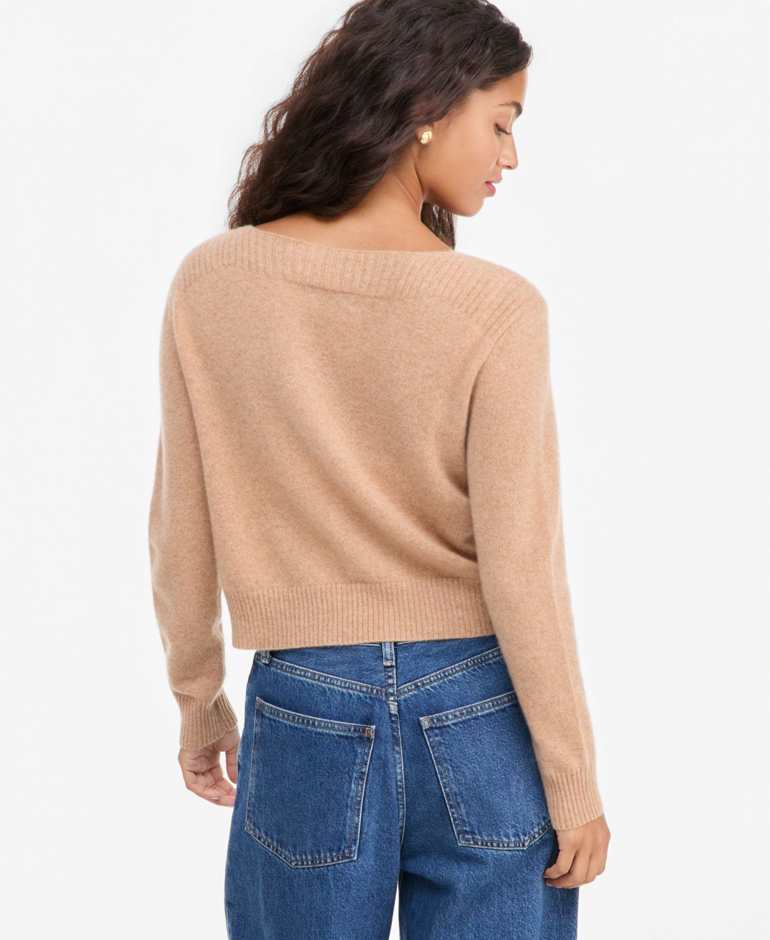 Plus Size 100% Cashmere Boat-Neck Sweater