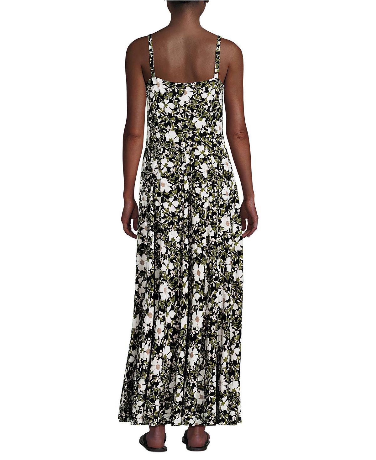 Lands' End Women's Silky Knit Godet Maxi Dress view 2 — MAYCSS fashion products