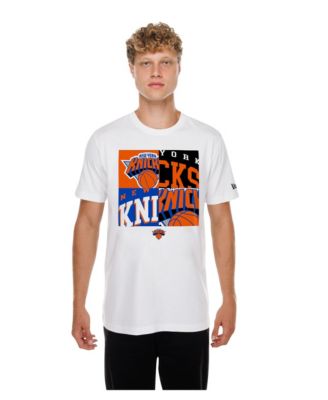 Men's White New York Knicks Block Logo T-Shirt