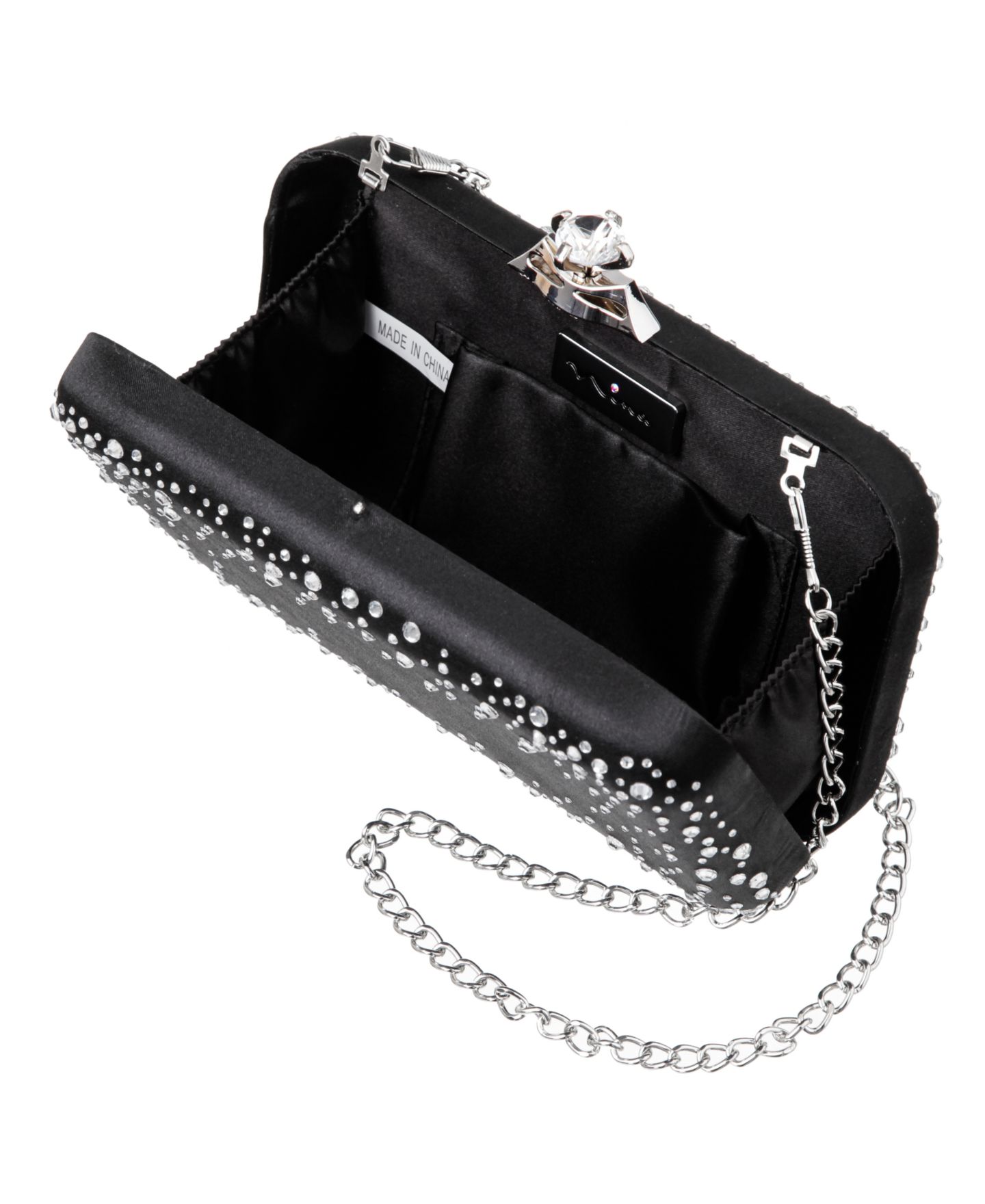 Женский клатч Nina Lindsay Scatter Crystal Minaudiere Small Clutch Handbag, цвет: Чёрный — фото 4