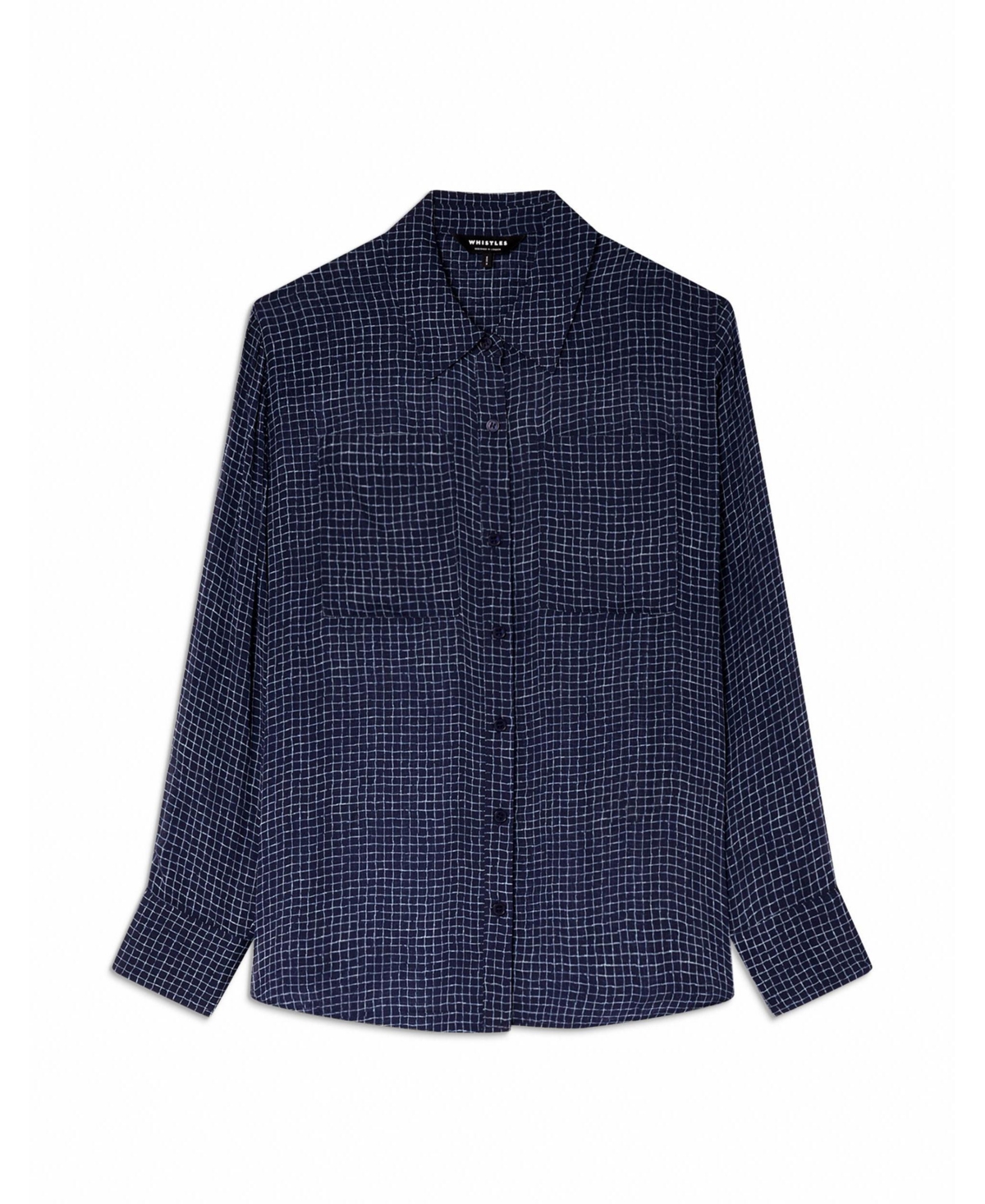 Whistles Women's Grid Print Sheer Shirt