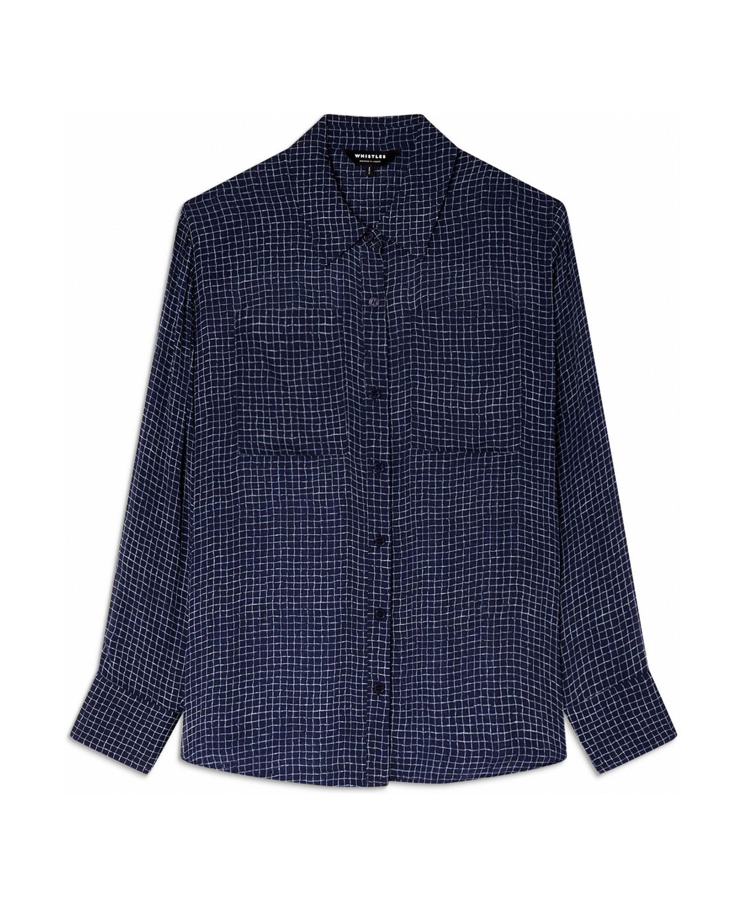 Women's Grid Print Sheer Shirt