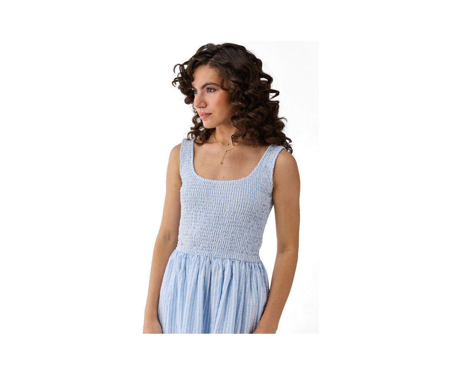 Women's Smocked Tencel Short Dress