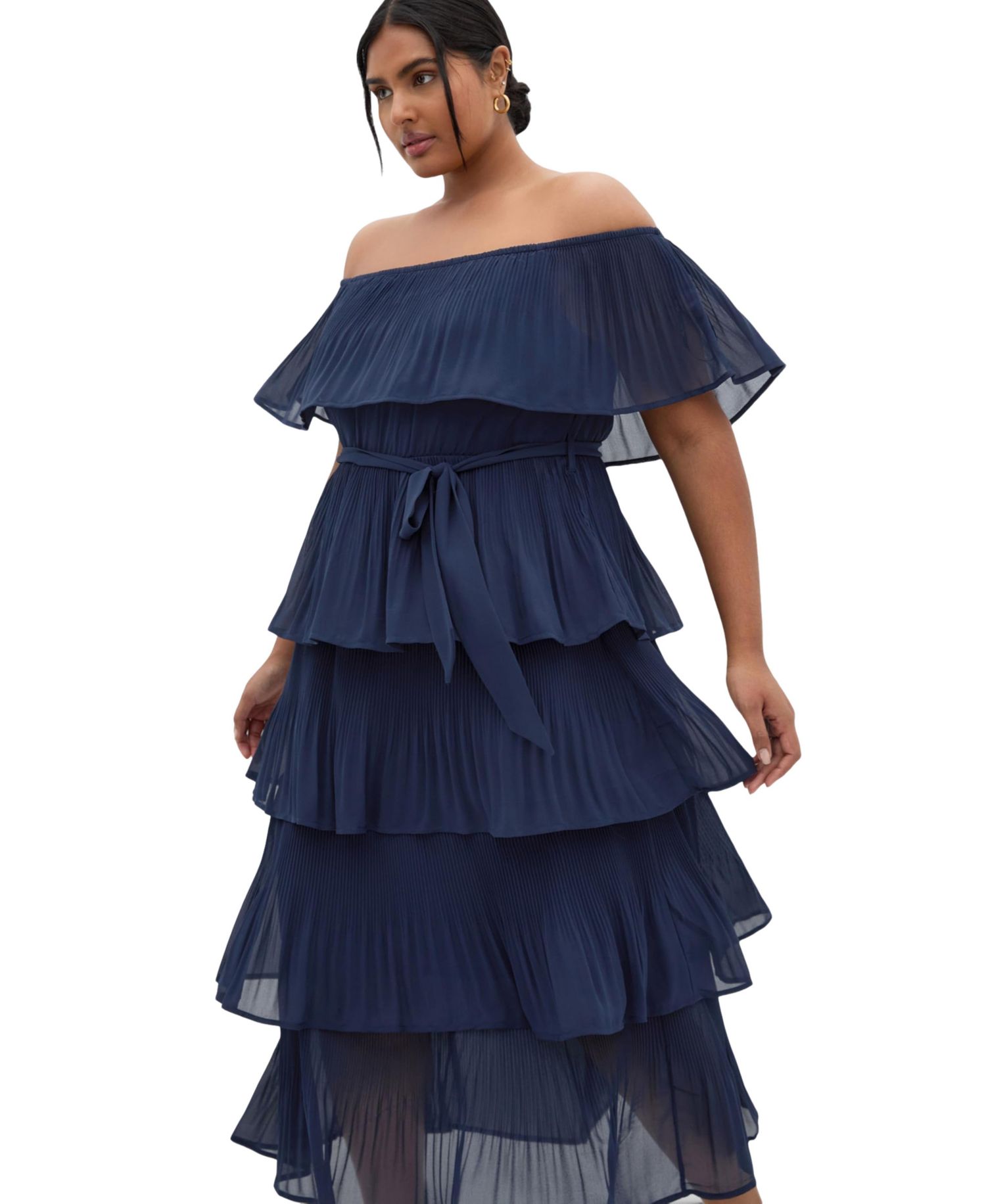 Women's Night Garden Tier Midi Dress