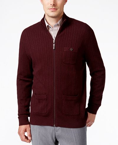 Tasso Elba Men's Soft Touch Zip-Front Cardigan, Only at Macy's
