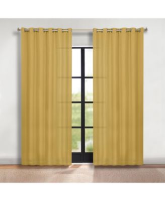 Solid Semi Blackout Grommet Washable Room Darkening Curtain Panels, Set of 2