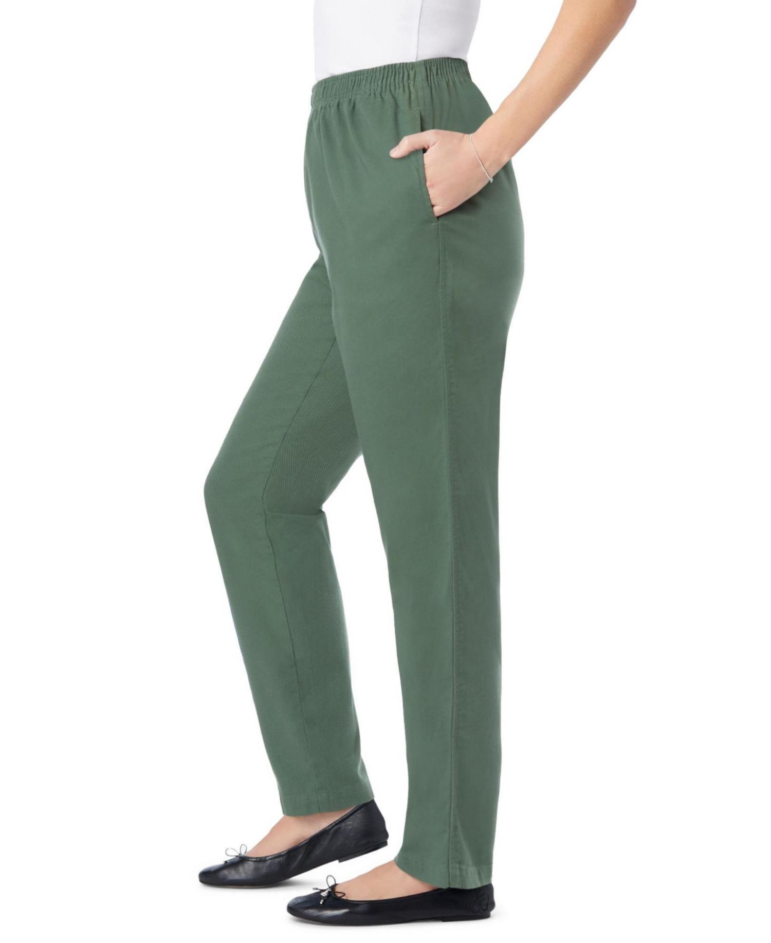 Petite Within Straight-Leg All-Cotton Denim Pull-On 7-Day Elastic-Waist Jeans