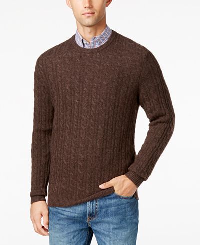 Club Room Men's Cable-Knit Cashmere Sweater, Only at Macy's