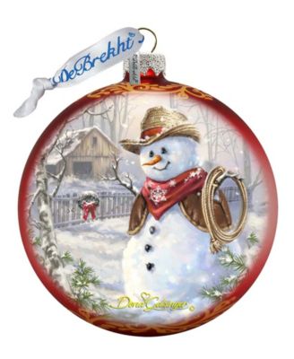 G.DeBrekht - Cowboy Snowman Glass Ornament 2 by Dona Gelsinger Multi