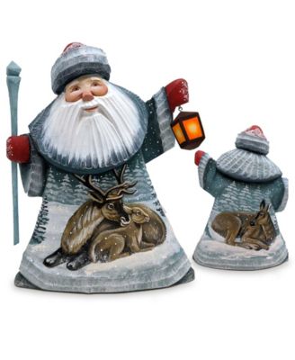 Woodcarved and Hand Painted Santa Moose Father Frost Santa Figurine