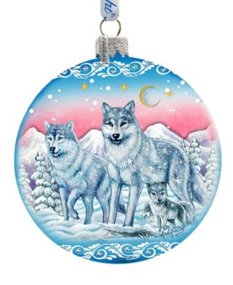 Limited Edition Oversized Guardian of Spirituality Wolves Glass Ball Ornament