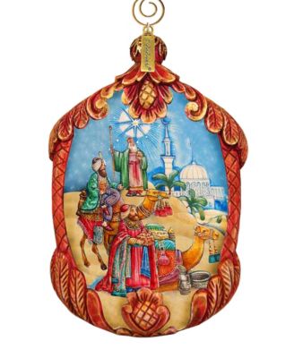 Hand Painted Three Kings Scenic Ornament