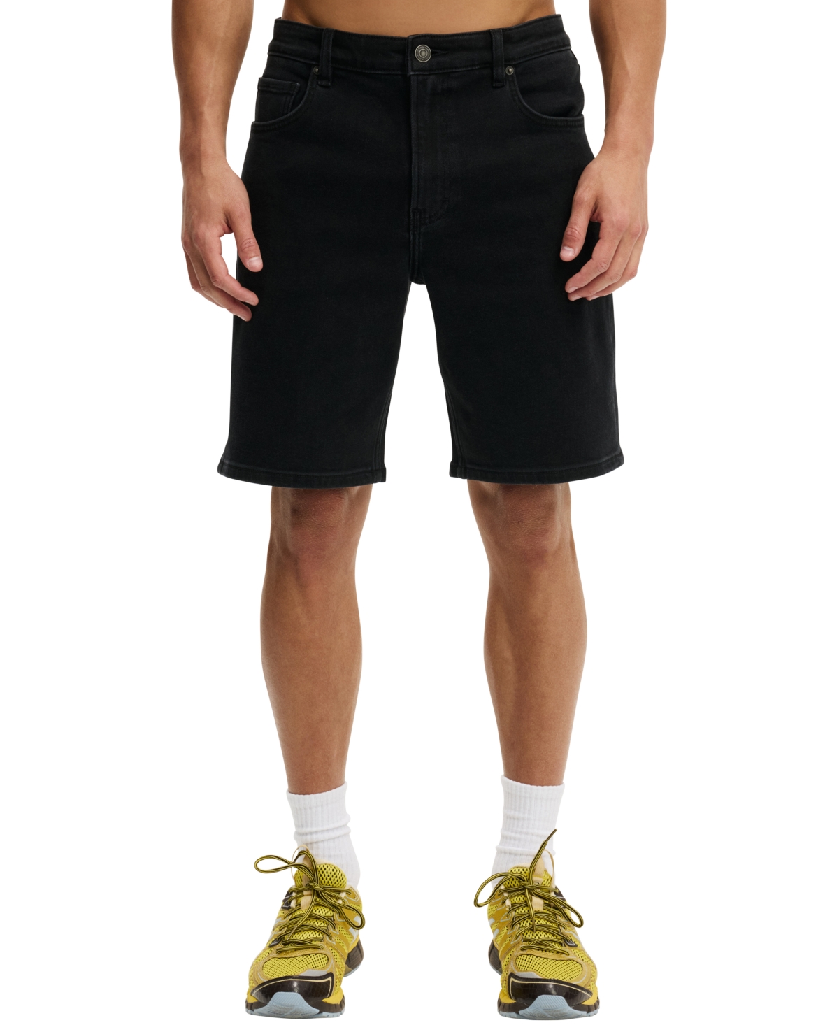 Cotton On Men’s 9″ Loose Straight Denim Shorts – Black