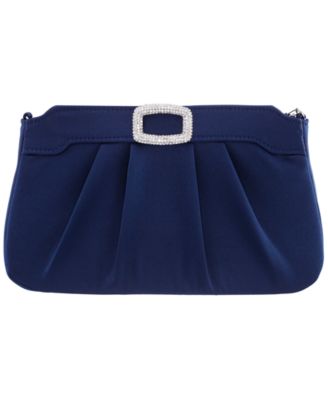 Amy Crystal Buckle Ornament Zip-Top Small Clutch Handbag