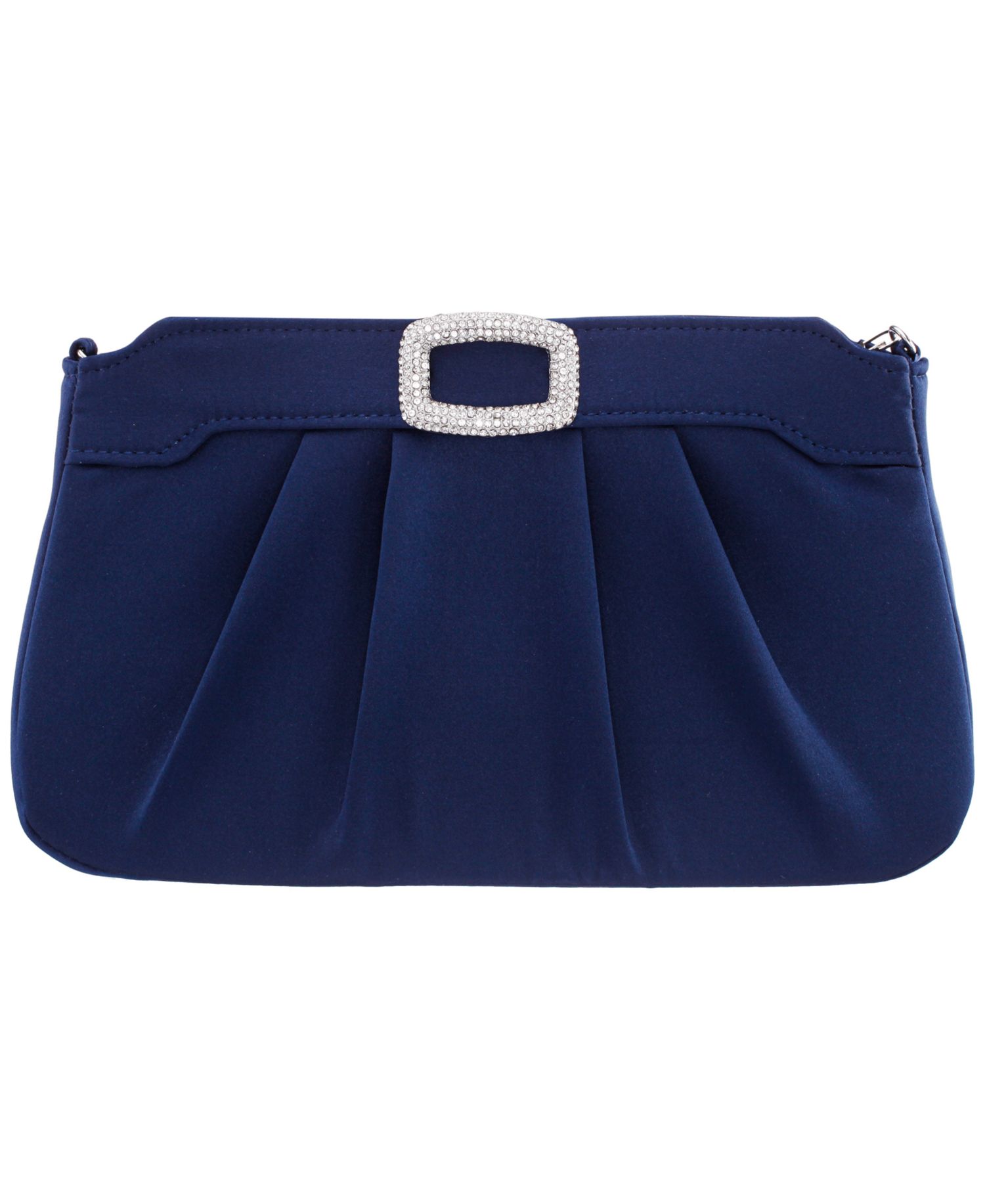 Amy Crystal Buckle Ornament Zip-Top Small Clutch Handbag