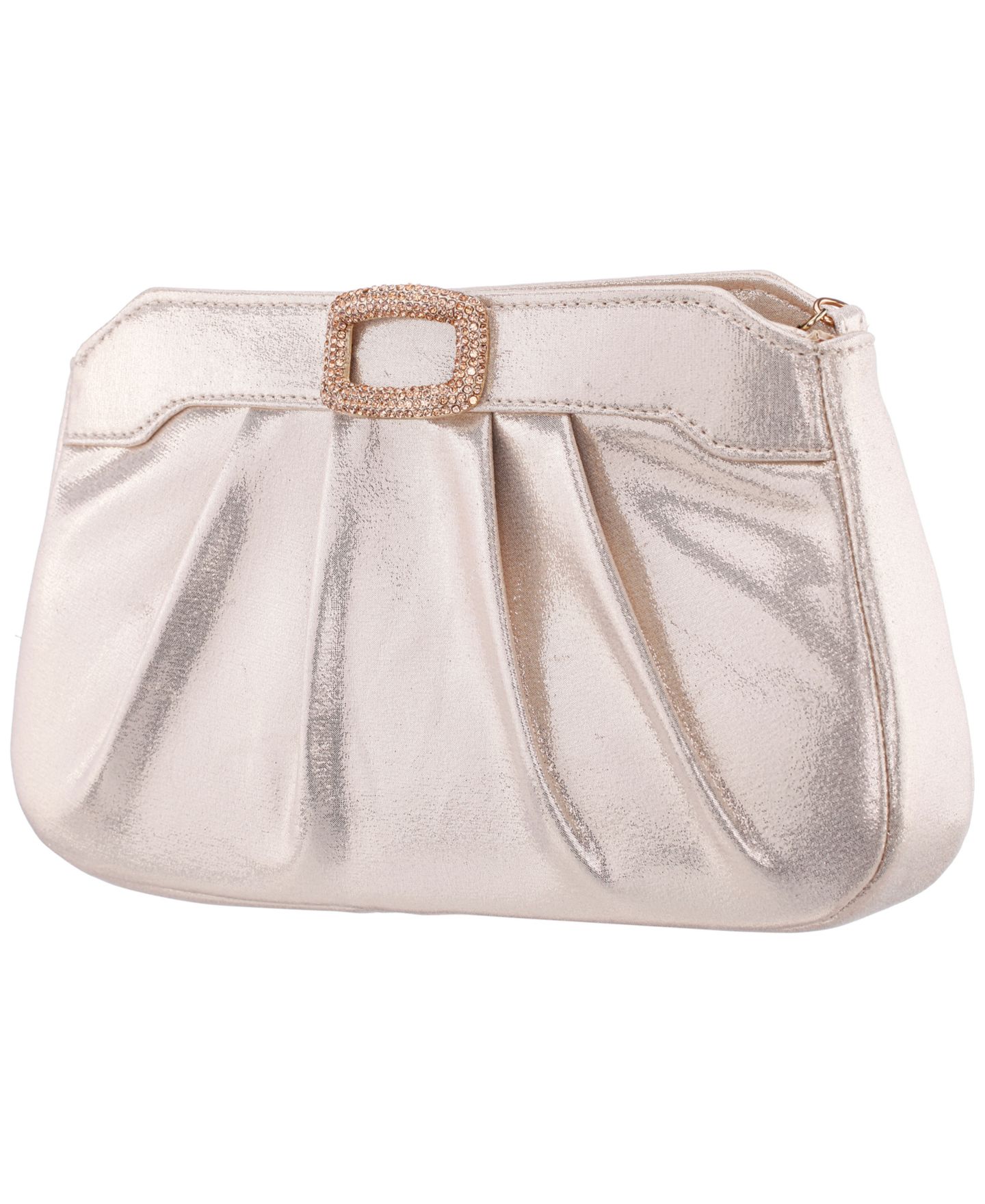 Женский клатч Nina Amy Crystal Buckle Ornament Zip-Top Small Clutch Handbag, цвет: Platino — фото 3