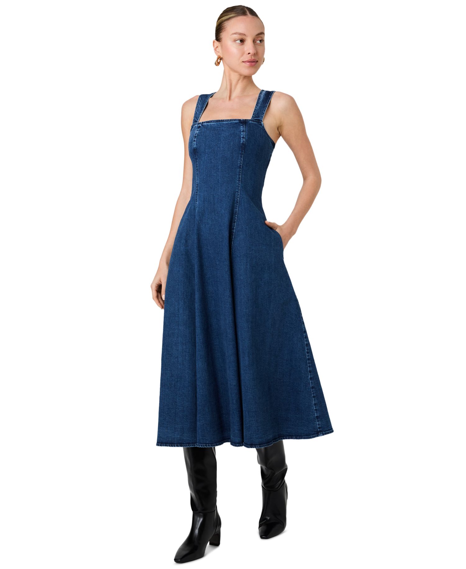 Women's Delancey Denim Flare Midi Dress