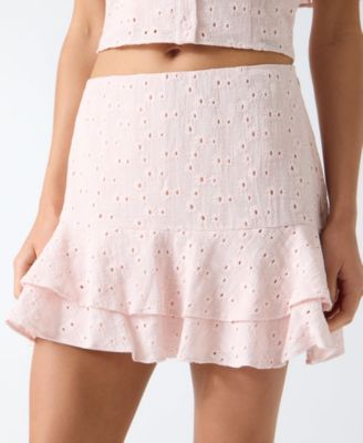 Women's Sade Ruffled Cotton Mini Skirt