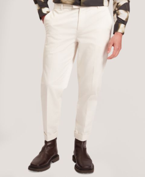 Мужские брюки Ted Baker Moses Linen Regular-Fit, цвет: Экрю