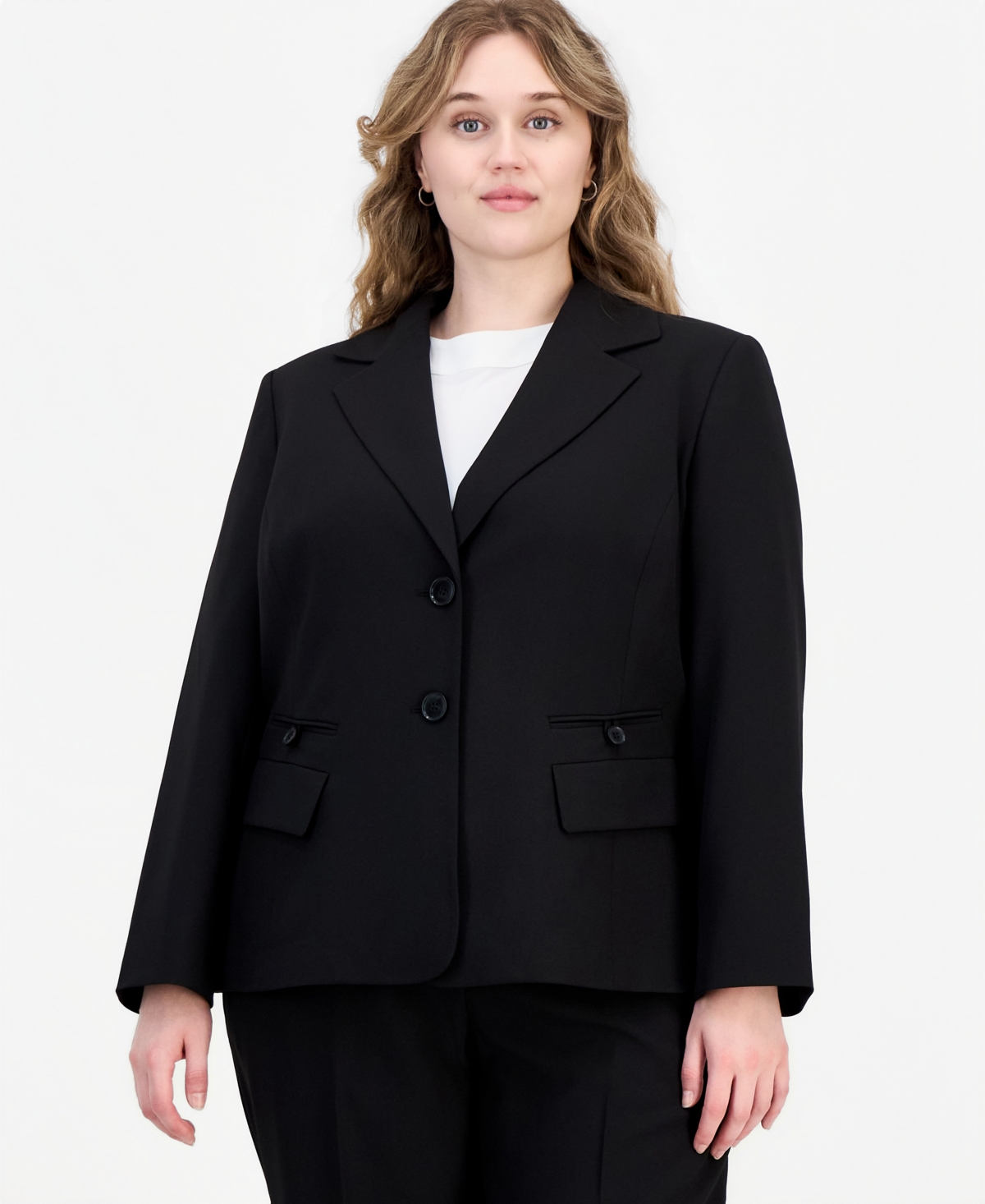 Le Suit Plus Four-Pocket Jacket & Fly-Front Wide-Leg Pants