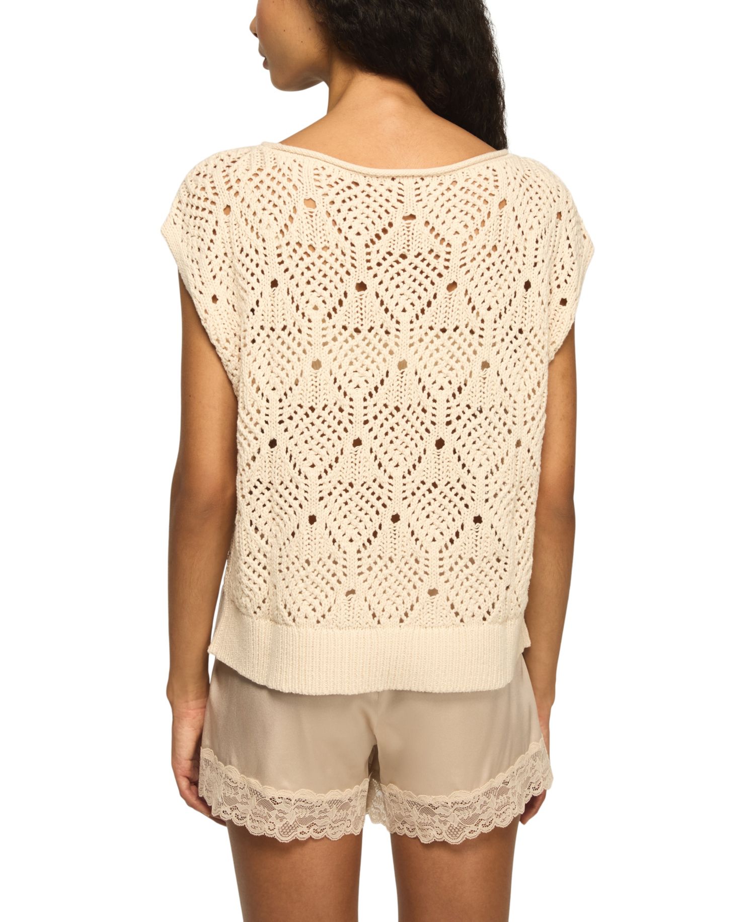 Women's Boho Rolled Neck Sweater Vest